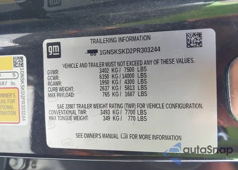 2023 Chevrolet Tahoe 4Wd Premier from USA, damaged, VIN 1GNSKSKD2PR303244